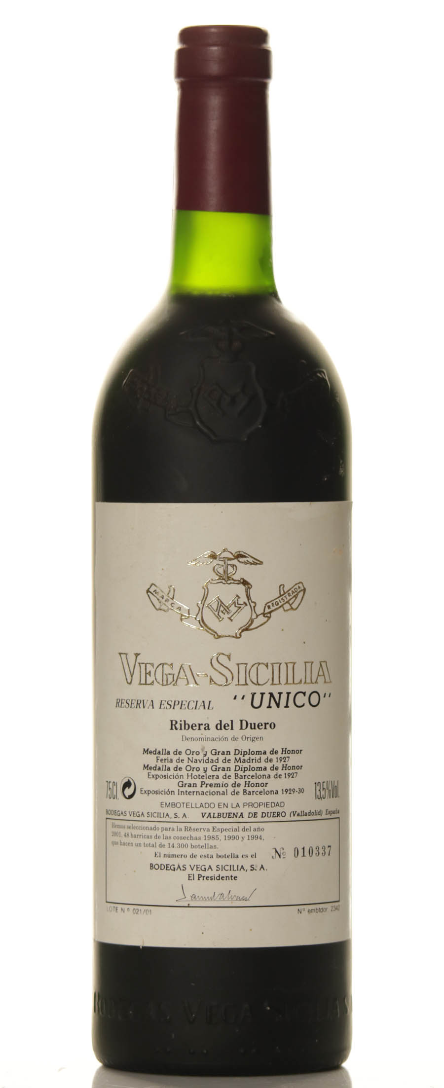 Vega Sicilia Unico Reserva Especial 1985/1990/1994 - Release 2001 - Afbeelding 3