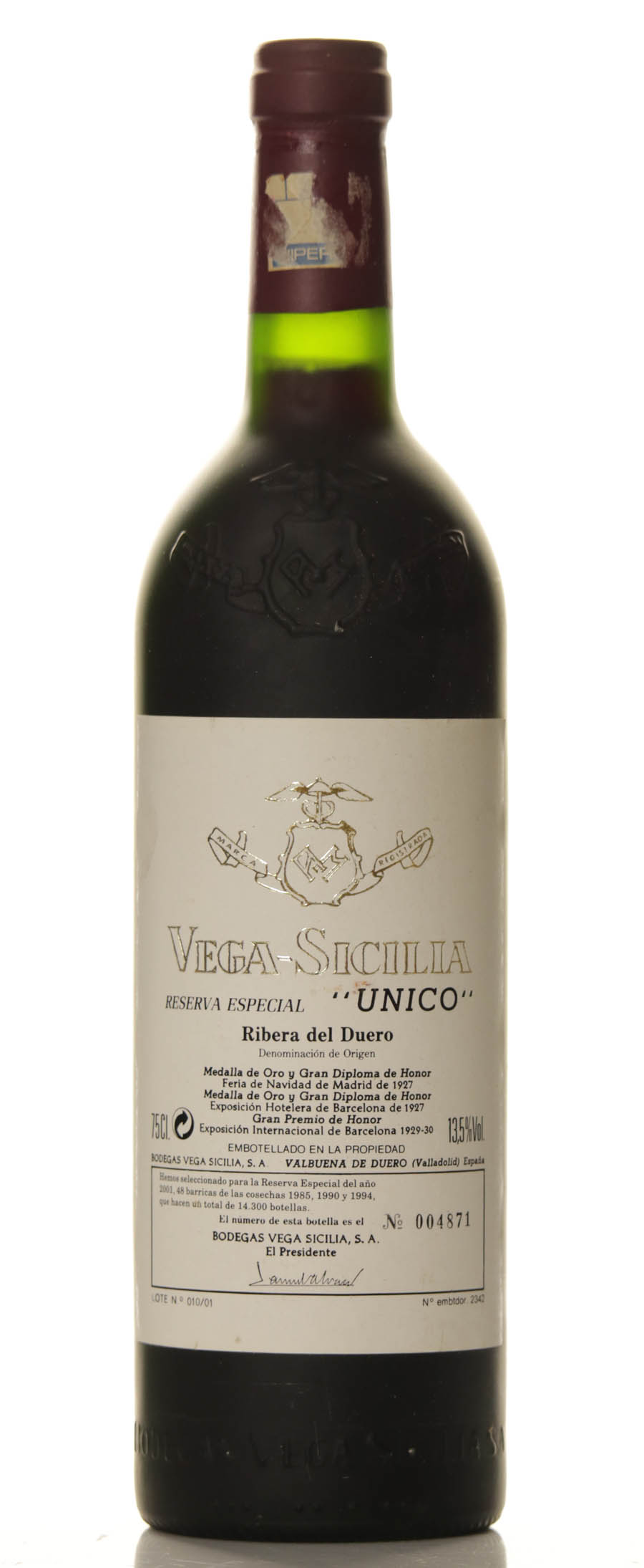 Vega Sicilia Unico Reserva Especial 1985/1990/1994 - Release 2001 - Afbeelding 4